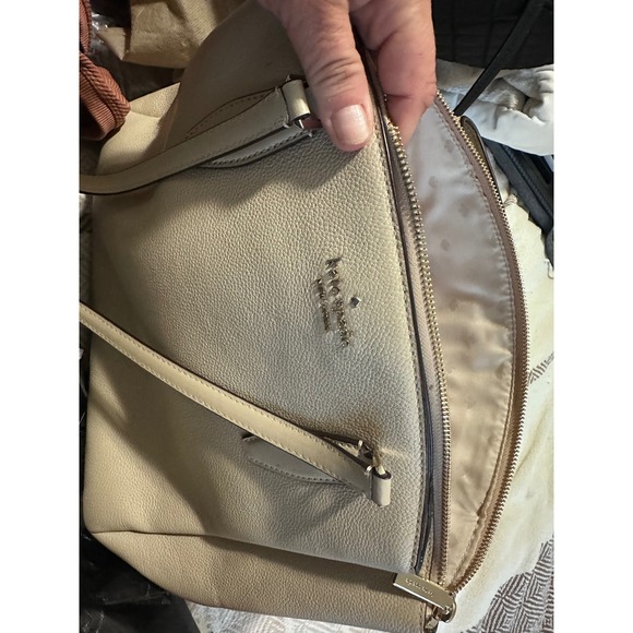 Kate‎ Spade New York Beige Leather Satchel Handbag Shoulder Bag Purse - Picture 6 of 8